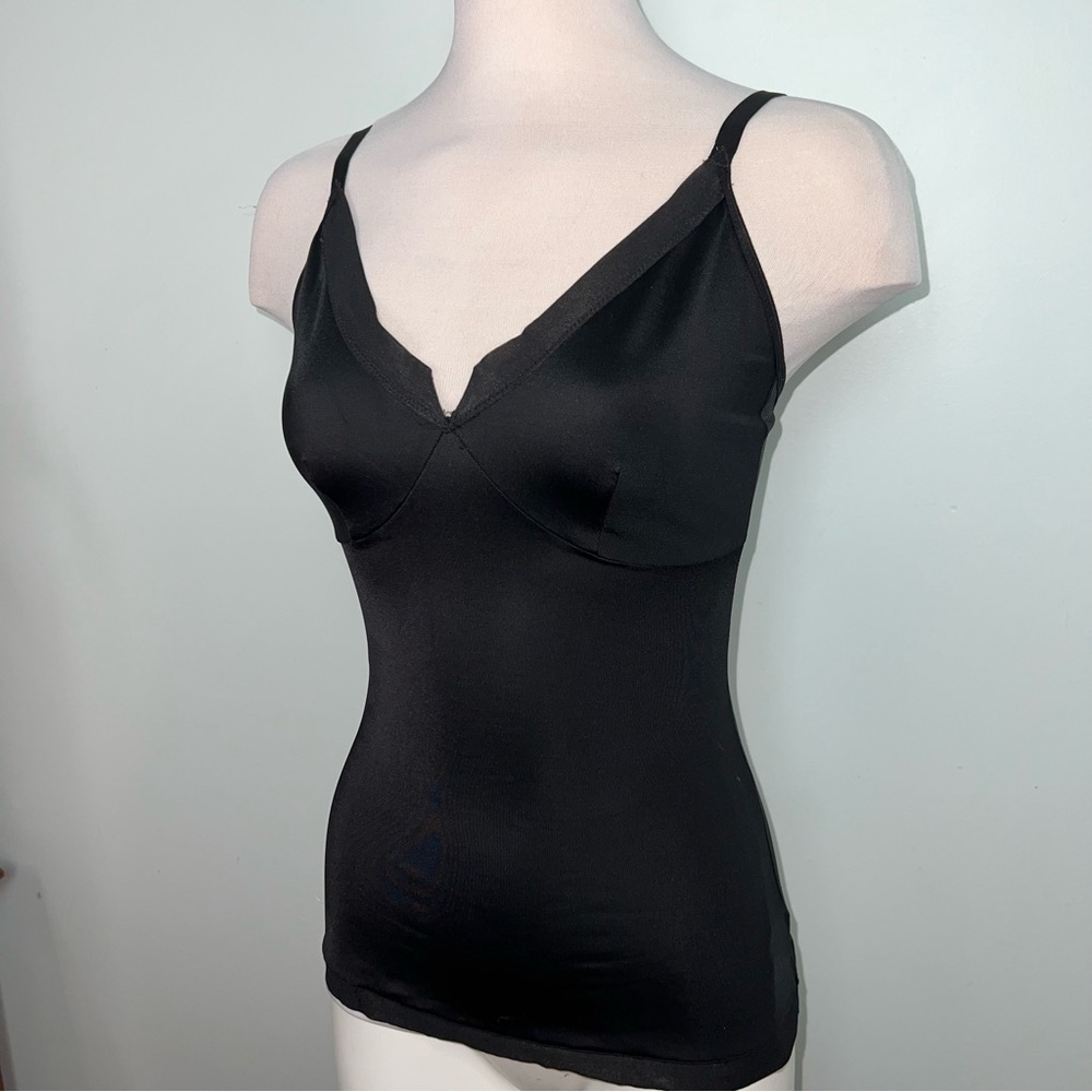 SPANX Black Shaping Camisole Built-In Bra Adjustable Straps – Size Large - Picture 2 of 8